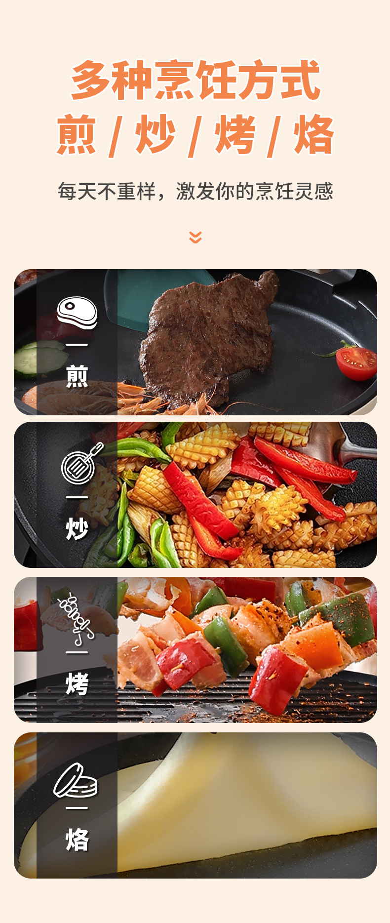 gioia焦亚新款多功能电饼铛家用双面加热薄饼机煎饼机全自动加深详情8