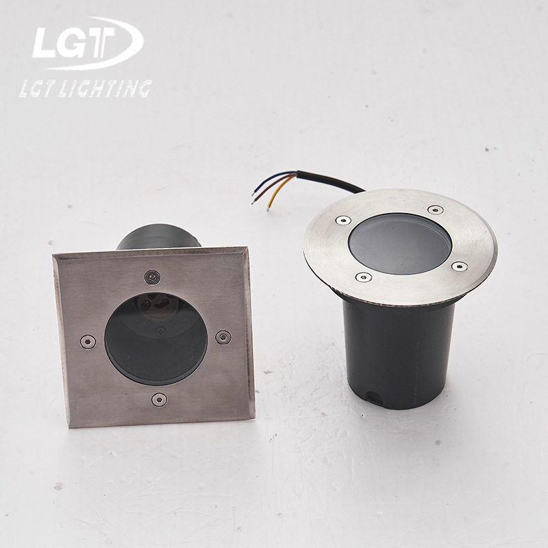 Cross-border circular and square ground lamps with interchangeable light sources GU10 square garden lighting ground lamps Application Scenario