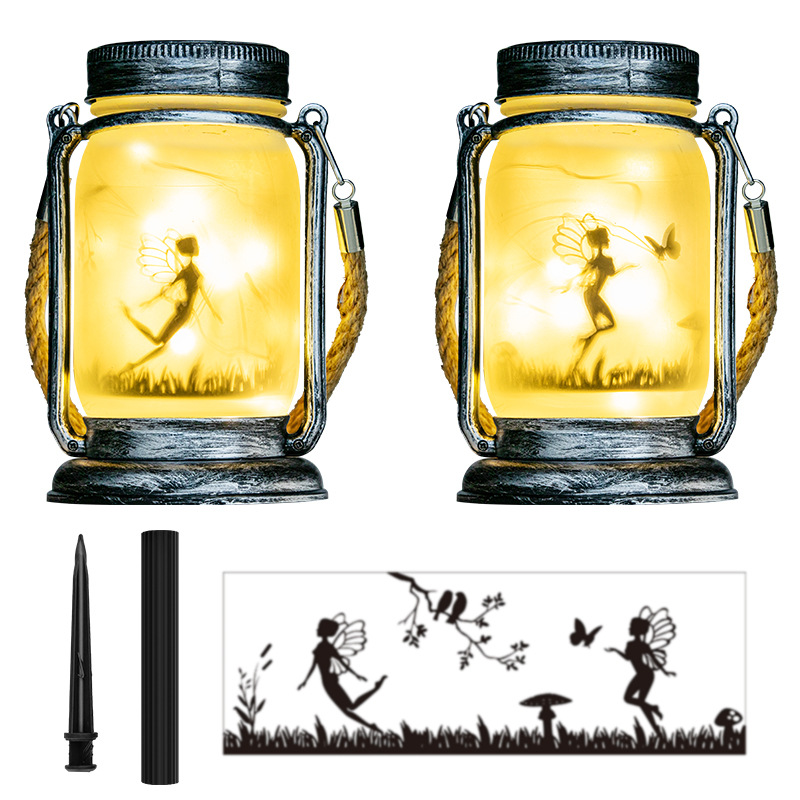 Solar Mason bottle light, LED fairy color light, outdoor garden lawn light, ground socket fairy Mason bottle light Item Picture