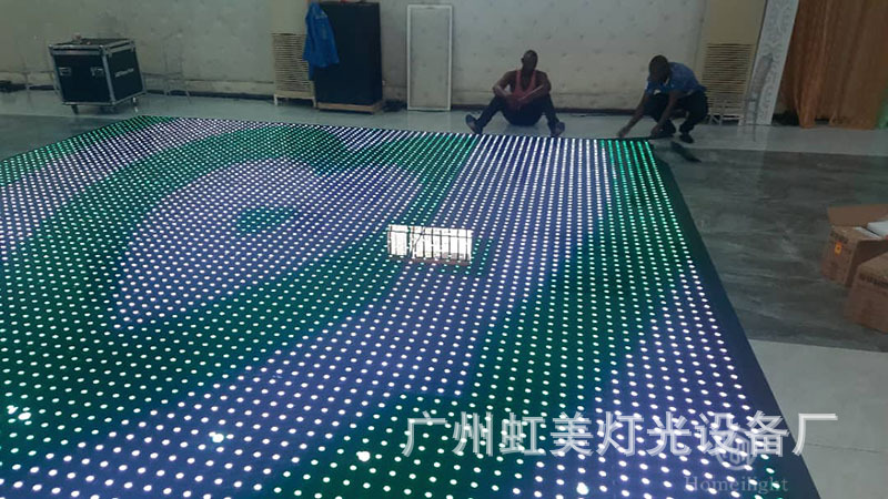 60x60cm seven-color tempered glass video floor tile with animated text effect, glowing and dancing floor tile Specification drawing