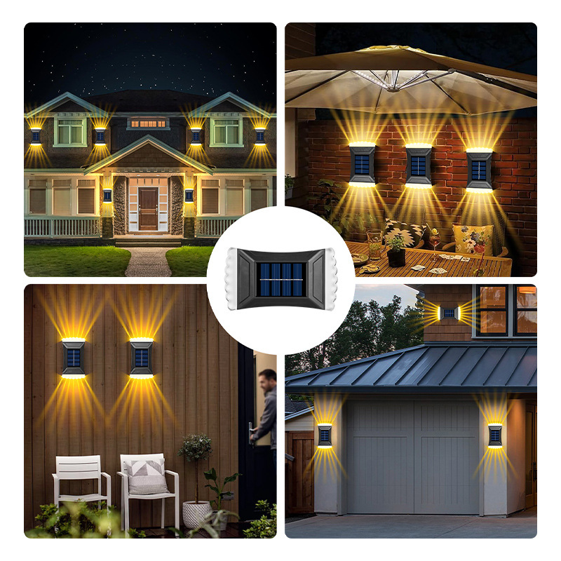 Solar-powered garden decorative lights, outdoor waterproof household landscape sensor lights, garden wall decoration atmosphere wall-washing lights full figure