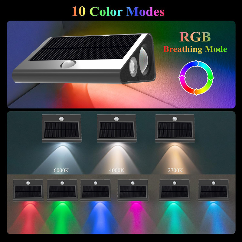 New ultra-bright human-sensing solar step light, seven-color color-changing staircase light, household solar floor light Application Scenario
