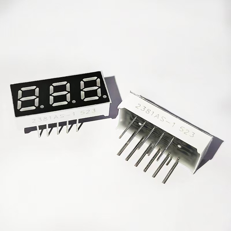 Factory direct supply of 0.28-inch 3-digit LED digital tubes: 2381AS with common cathode and 2381BS with common cathode, high-brightness red Item Picture