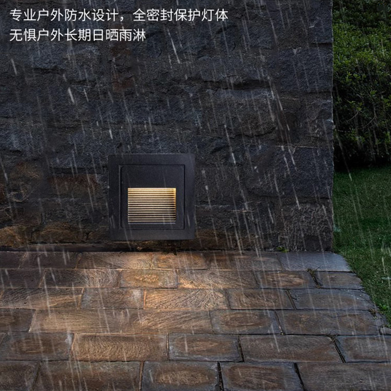 led embedded floor lamps, corner lamps, outdoor waterproof 86-type human body sensor steps, treads, passageways and stairs Application Scenario