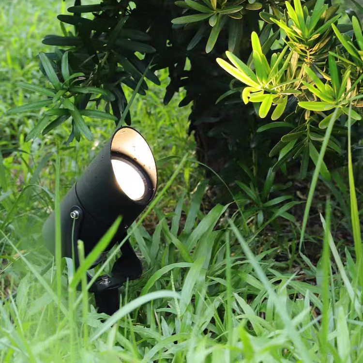 Ground insertion lights, outdoor waterproof courtyard and garden lighting, cob tree lights, circular seven-color floodlights, led outdoor spotlights Specification drawing