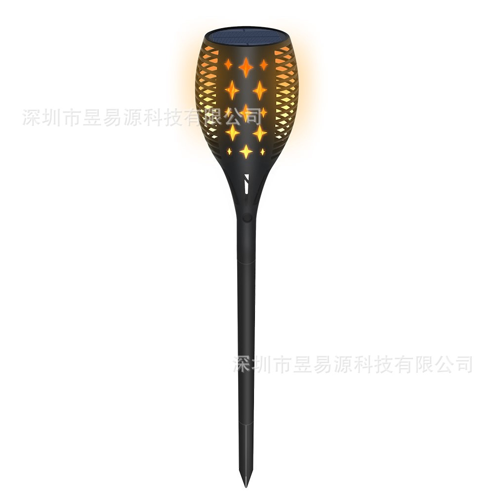 Solar-powered flickering flame torch lights, outdoor landscape courtyard garden decorative lights, balcony atmosphere ground insert lights Item Picture