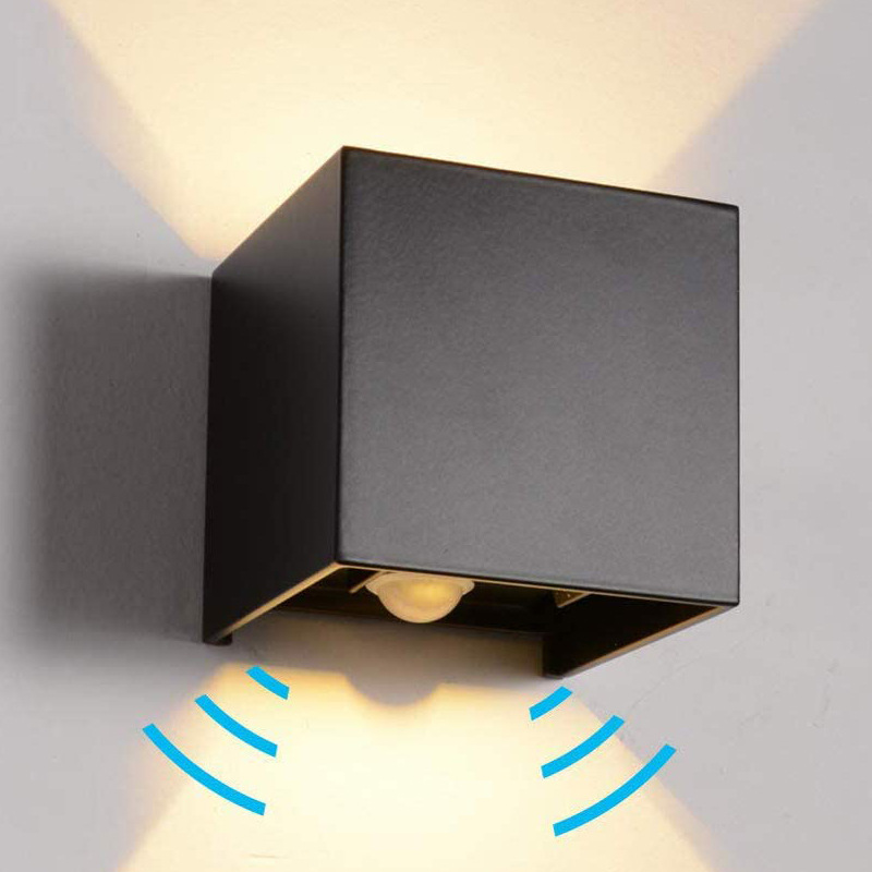 LED outdoor human body sensor wall lamp, waterproof, modern, simple and intelligent sensor lamp, creative courtyard balcony storefront lamp details Picture