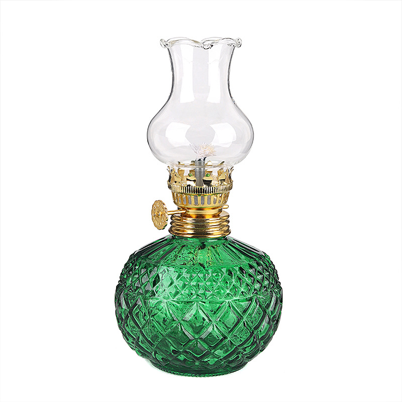 Small pineapple high-temperature resistant glass cover, high-quality electroplated metal head, small exquisite kerosene lamp, candlestick, ambient light Specification drawing