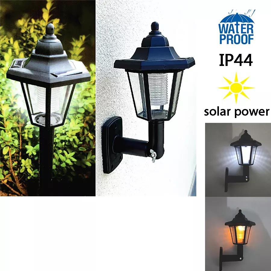 Solar-powered outdoor small hexagonal palace lamps, outdoor landscape garden decorative lamps, hexagonal wall lamps, ground socket lamps details Picture