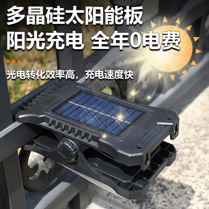 Solar-powered outdoor sensor lights, outdoor usb charging clip lights, garden outdoor courtyard lighting, led lights, camping lights Specification drawing