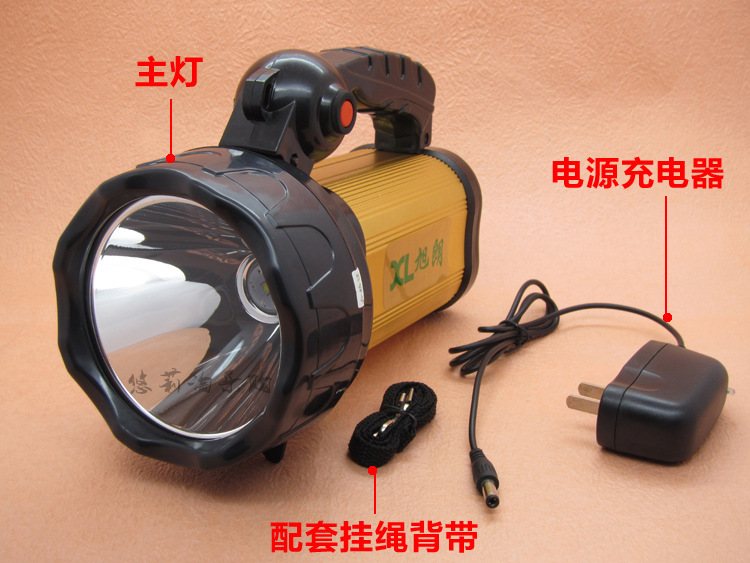 T630W portable LED high-intensity waterproof searchlight, LED three-speed long-range King set searchlight full figure