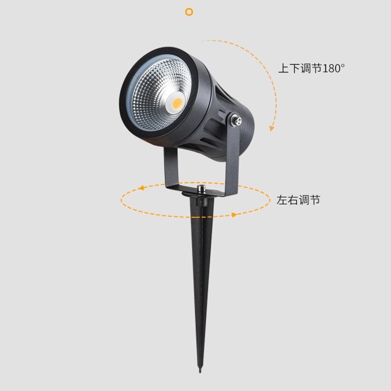 LED ground insertion tree lights, aluminum signboards, advertising floodlights, garden flower art, courtyard tree lighting, mud insertion COB ground insertion lights Specification drawing