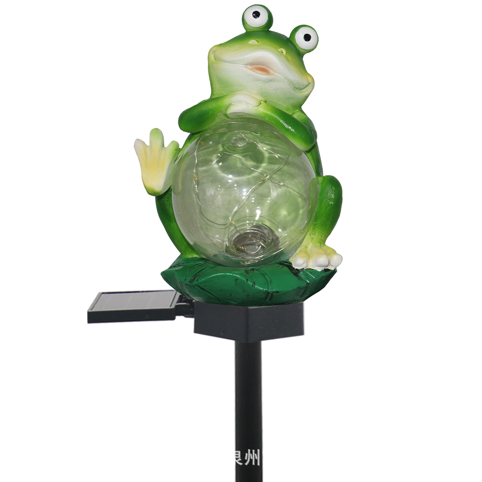 Solar led color-changing ground insert lights, frogs holding transparent balls, animal lights, lawn lights for outdoor park lighting Specification drawing