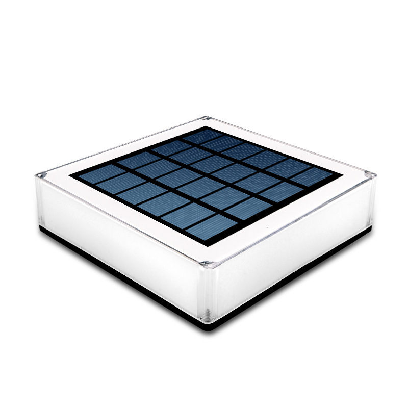 Cross-border solar square column head lights, outdoor gate and fence lights, garden gate column lights, RGB gradient courtyard lights Item Picture