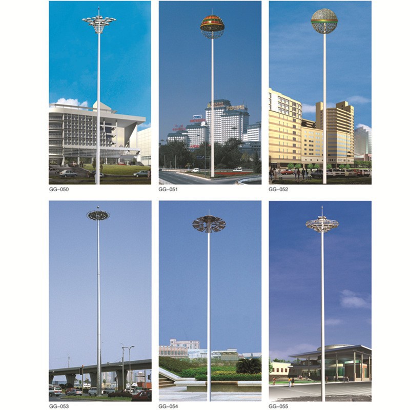 8-25 meter high pole lights, octagonal pole lights, sports field lights, port medium pole lights, lifting type wharf LED road Meihua lighting fixtures Specification drawing