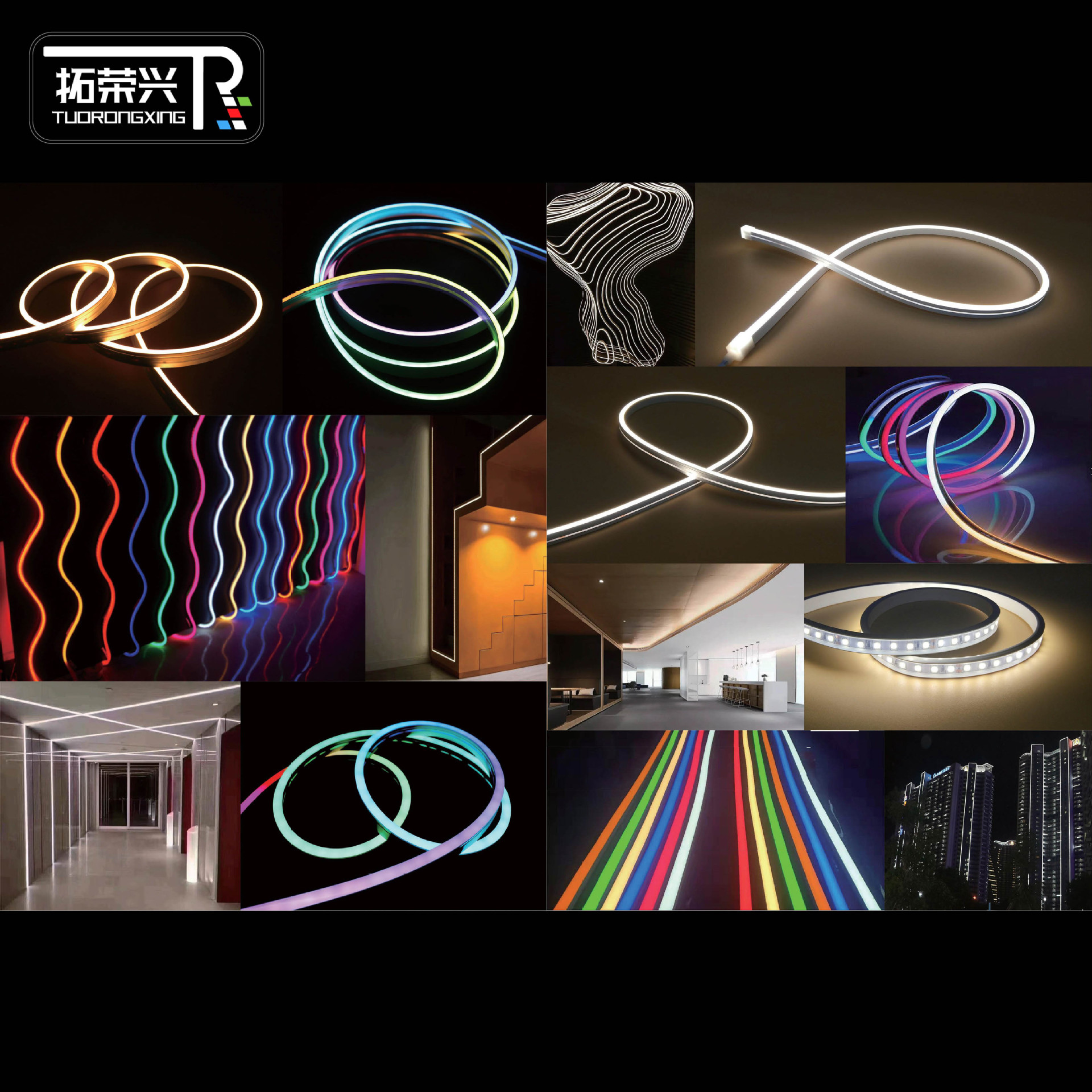 The best-selling silicone flexible neon light strip for cross-border e-commerce features RGB RGBW programmable addressing for 12V and 24V Application Scenario