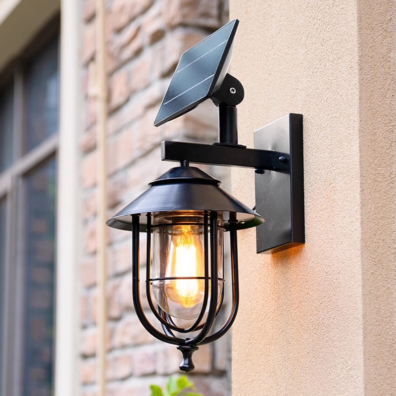 Wall lamps, solar outdoor garden lamps, ultra-bright waterproof, European-style corridor and passageway, villa power connection, export-oriented wall lamps details Picture