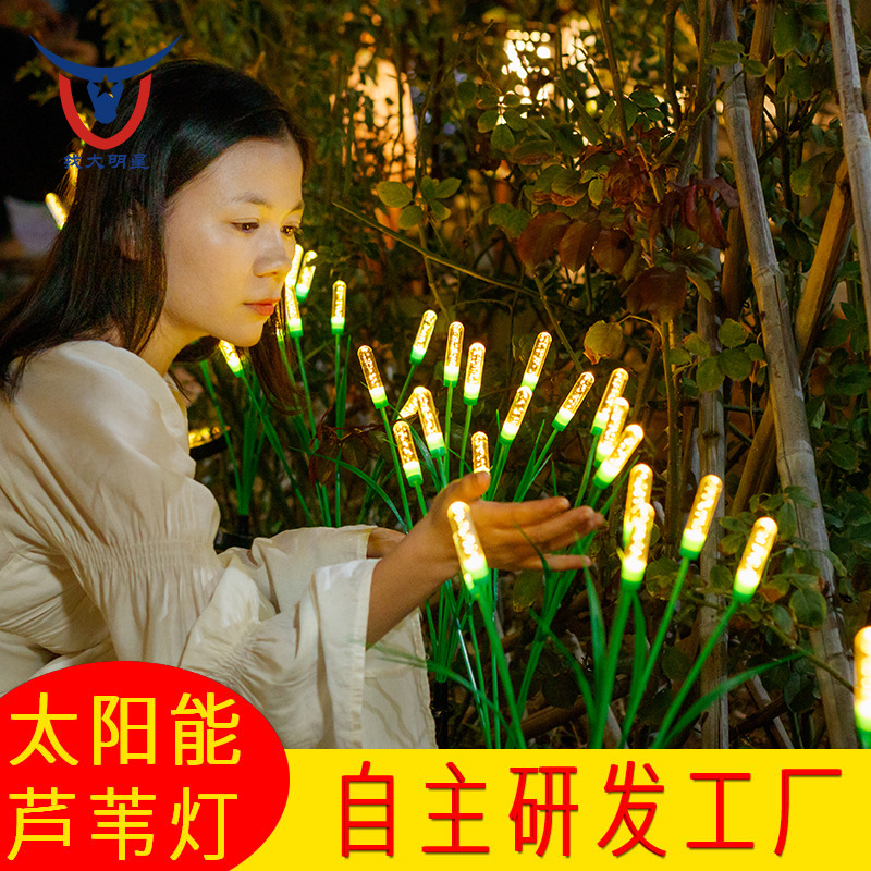 Solar outdoor lights, reed lights, bubble garden lights, solar lawn lights, courtyard atmosphere lights, plant reed lights full figure