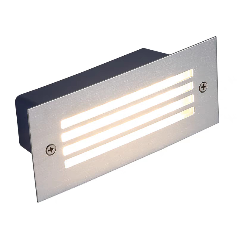 Waterproof floor lamps, staircase step lamps, corner lamps, stainless steel grid wall lamps, step lamps Application Scenario