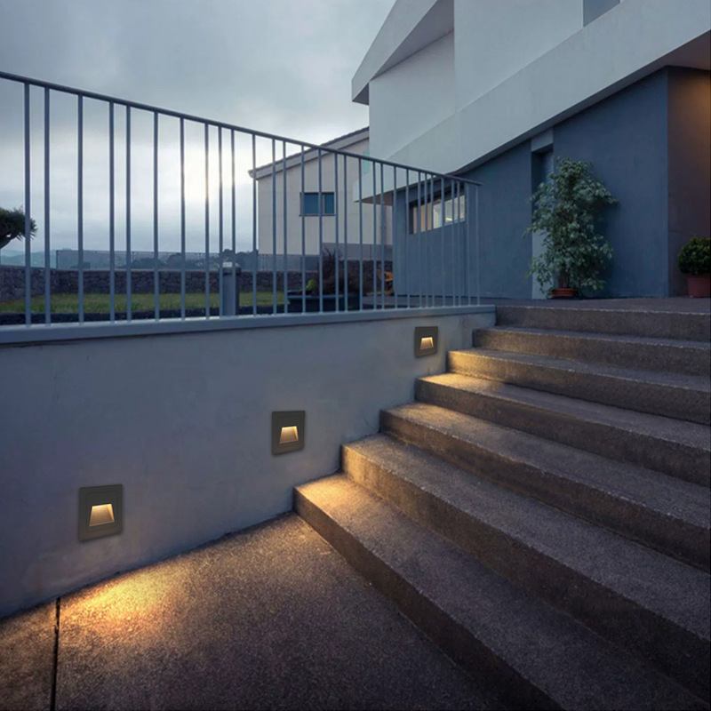 Outdoor waterproof floor light with human body sensor, aluminum material 220V, 12V, 24V, corner lighting for courtyards and gardens Specification drawing