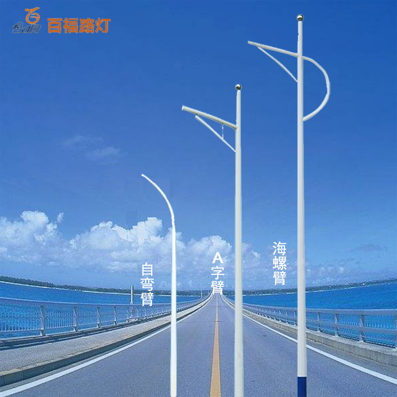 Outdoor 6-meter led municipal street lamp, municipal power street lamp pole, solar street lamp integrated pole details Picture