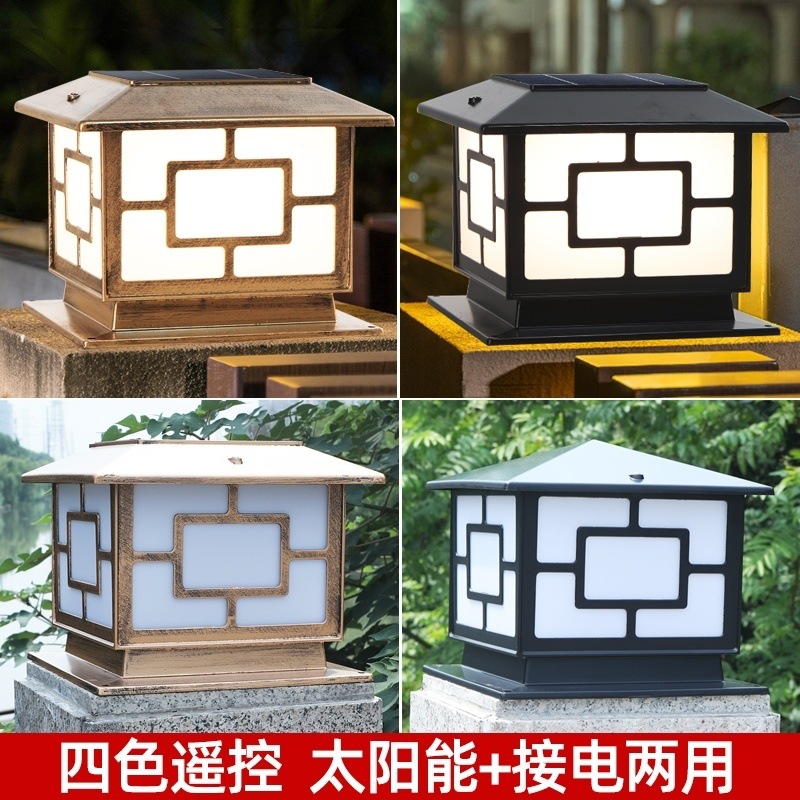 Solar neutron lamp, column head lamp, outdoor fence lamp, wall head lamp, courtyard lamp, gate column lamp, villa lamp factory details Picture