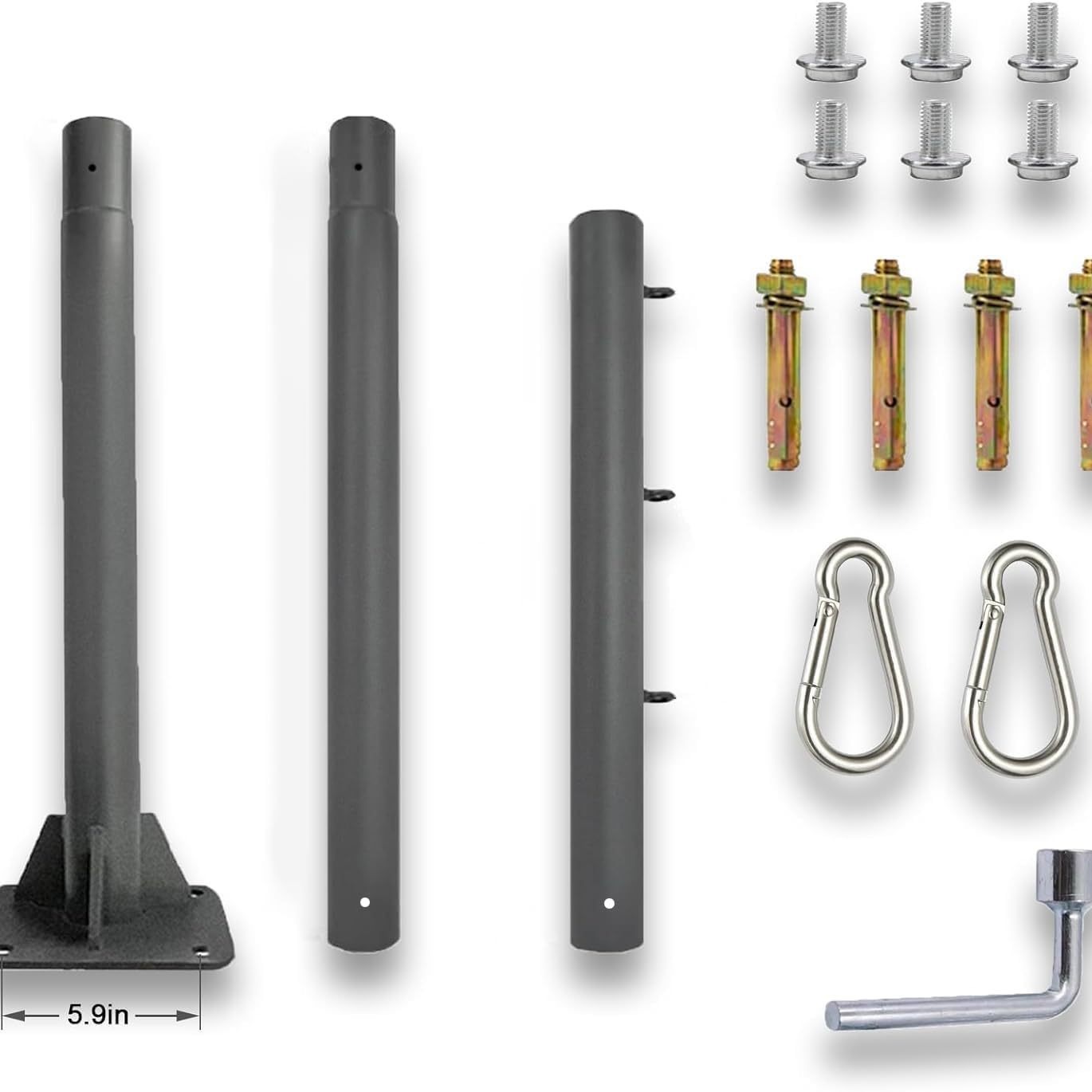 Ale Terrace sunshade sail pole courtyard lamp Split lamp pole 3-meter hook space-saving villa pole split pole Item Picture