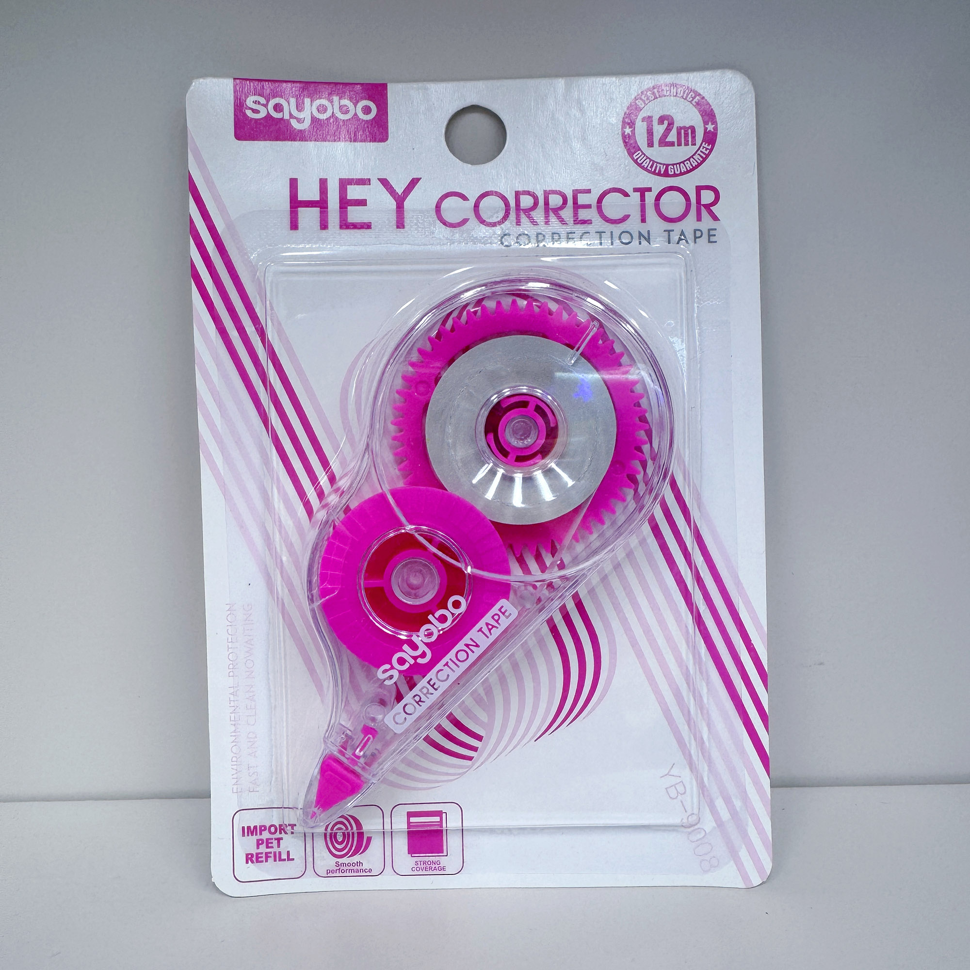 YB-9008 high-quality, large-capacity anti-drop correction tape, 12-meter ultra-thin PET transparent film, easy to use, continuous use, special for students, factory direct sales details Picture
