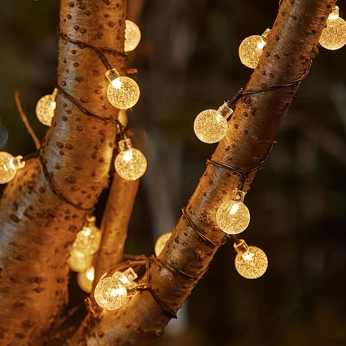 2PCS 78FT Solar String Lights with 200 LEDs Crystal Globe details Picture