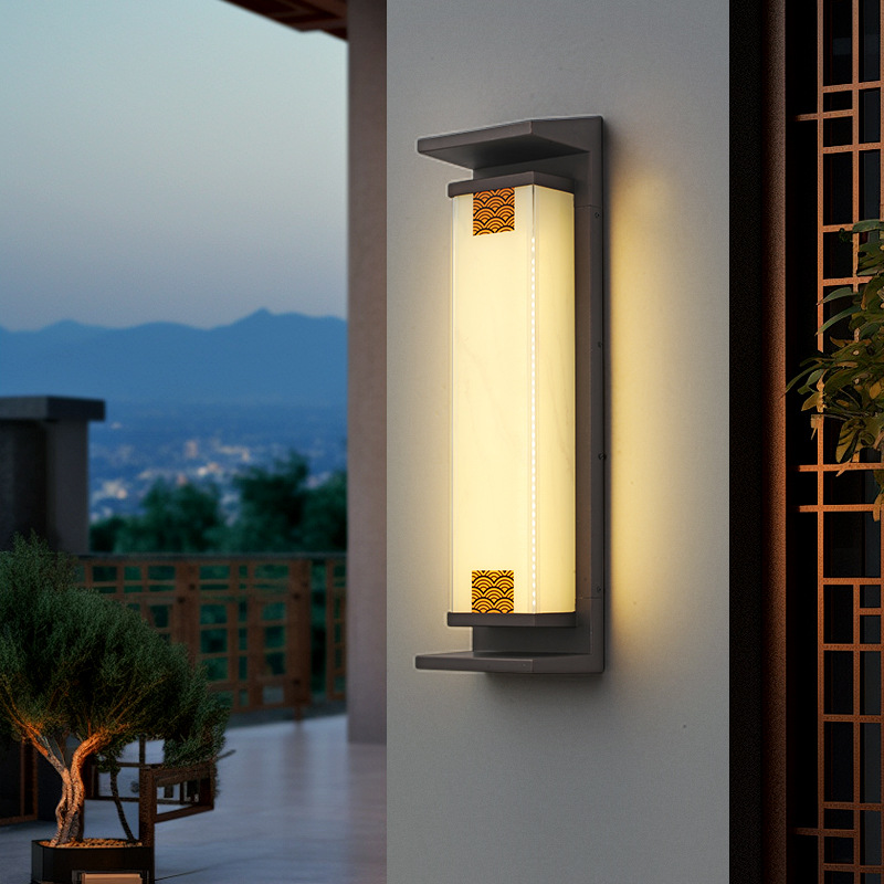 New Chinese-style Fudao solar outdoor wall lamps, waterproof villa courtyard gate exterior wall lamps, outdoor terrace fence lamps Specification drawing