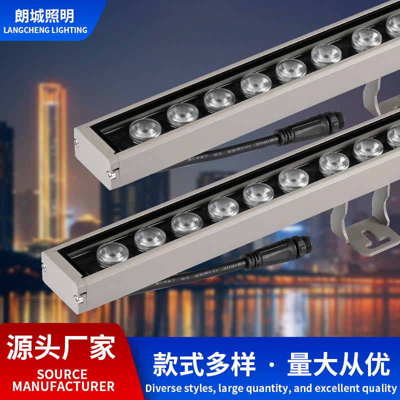 LED outdoor waterproof wall-washing light, building and bridge waterproof lighting, exterior wall outdoor light, 24V linear light factory direct sales full figure