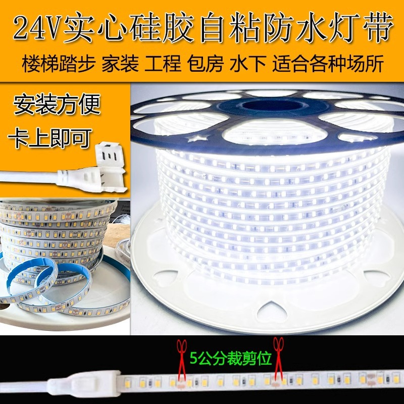 Engineering outdoor waterproof LED light strips, low-voltage 24V, 36V, 110V, 127V, 220, basement with adhesive backing and soft light strips details Picture