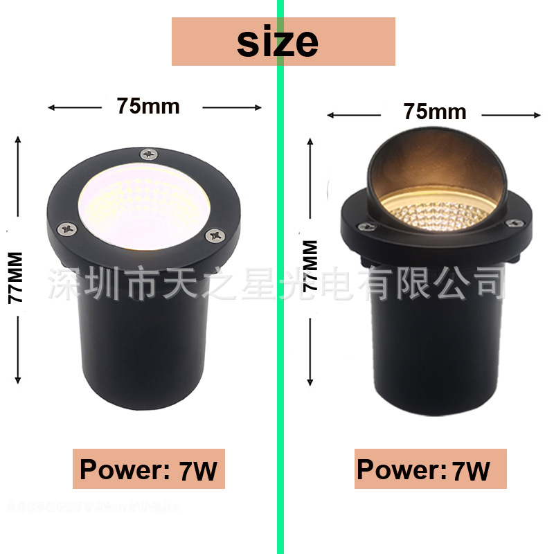 Amazon Cross-border's new outdoor ground lights, LED courtyard landscape lighting, tree burial lights, garden ground deck well lights Specification drawing