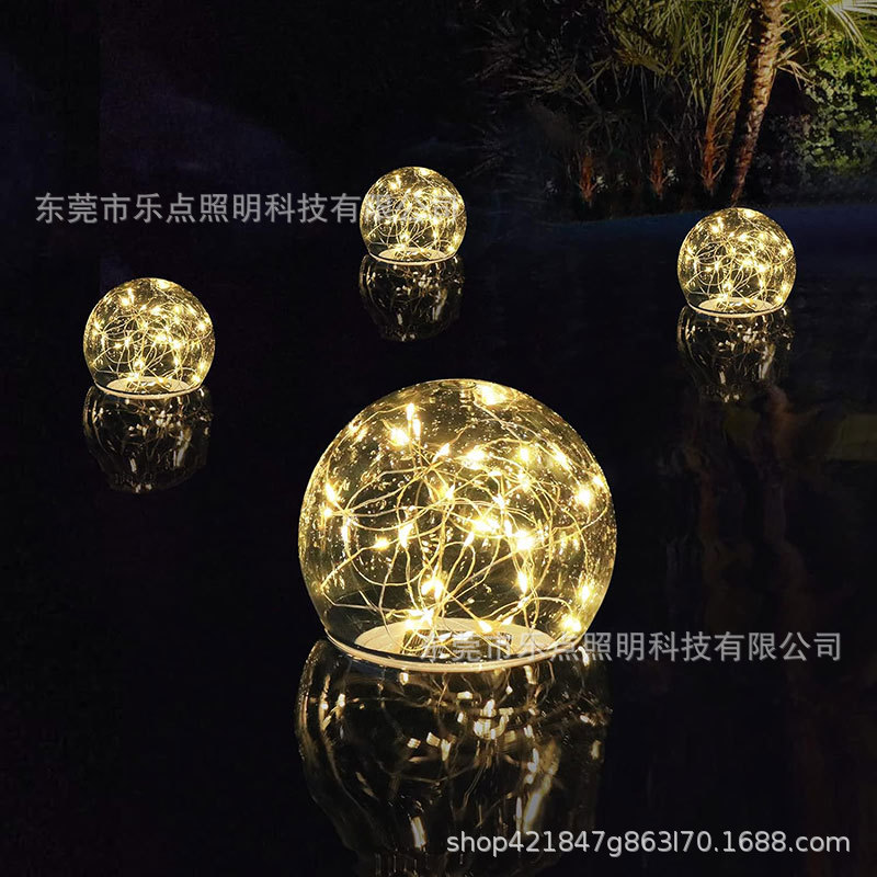 Cross-border solar lights, swimming pool float lights, illuminated spherical lights, 16 types of dimmable lights, outdoor waterproof landscape lights full figure