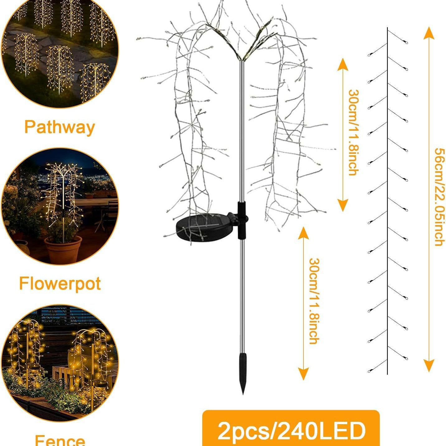 New solar-powered firecracker copper wire ground plug light, small firework ground plug light, copper wire ground plug light, waterproof garden decorative light Item Picture