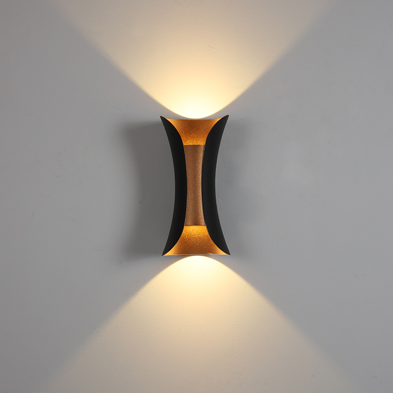 Cross-border modern and simple outdoor waterproof wall lamps, villa exterior walls, courtyard double-head spotlights, corridor and bedside decorative wall lamps details Picture