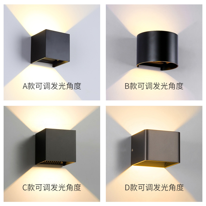 led wall lamp, dimmable, waterproof, four-leaf wall lamp, human body sensor, modern living room, bedroom, corridor, passageway exterior wall lamp details Picture
