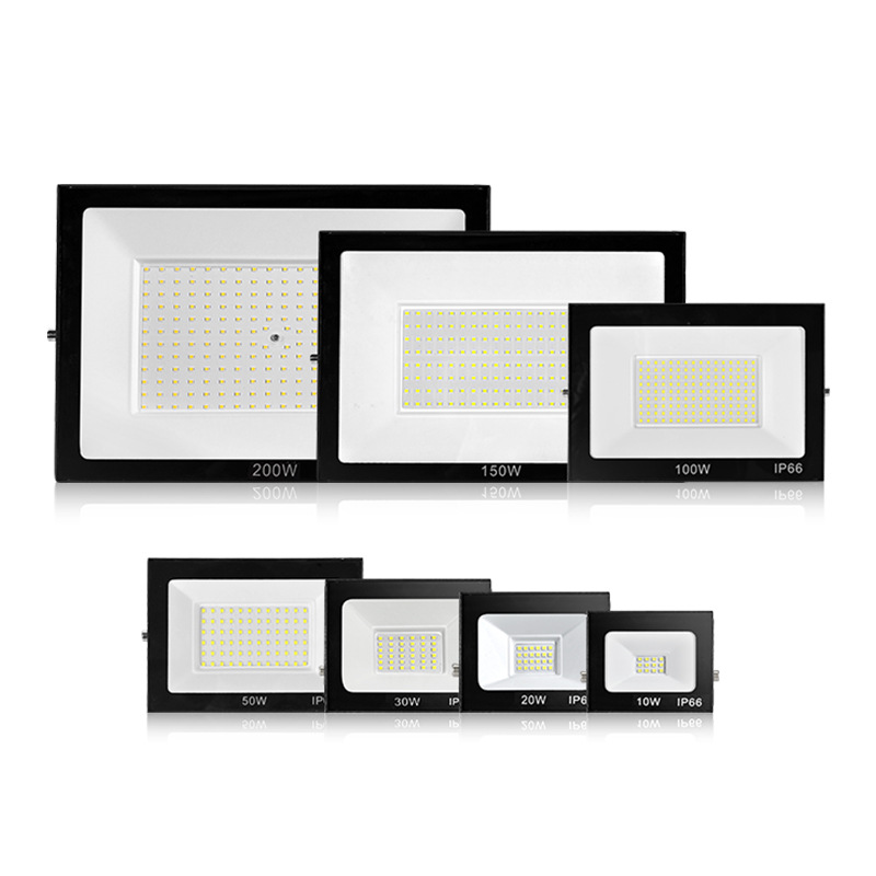 led cross-border floodlight, small Apple style borderless floodlight, 100W outdoor waterproof ultra-bright lighting lamp, spotlight Item Picture
