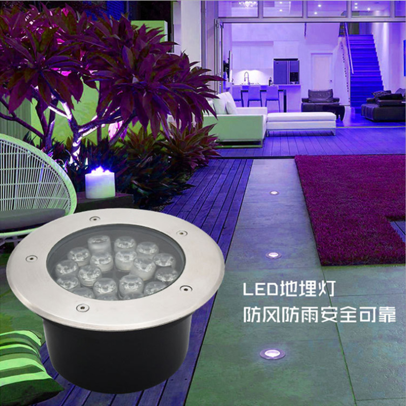Lawn lights, ground lights, led outdoor waterproof embedded tree lights, courtyard lights, seven-color ground lights, garden villas full figure