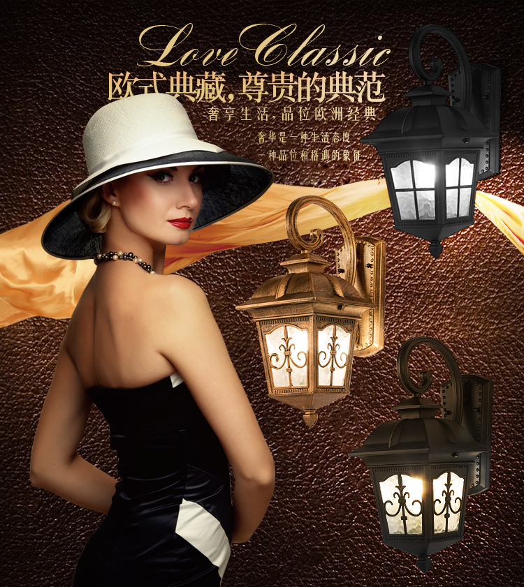 Outdoor wall lamps, courtyard lamps, new rural villa door column lamps, balcony fence lamps, European-style retro waterproof wall lamps, garden lamps full figure