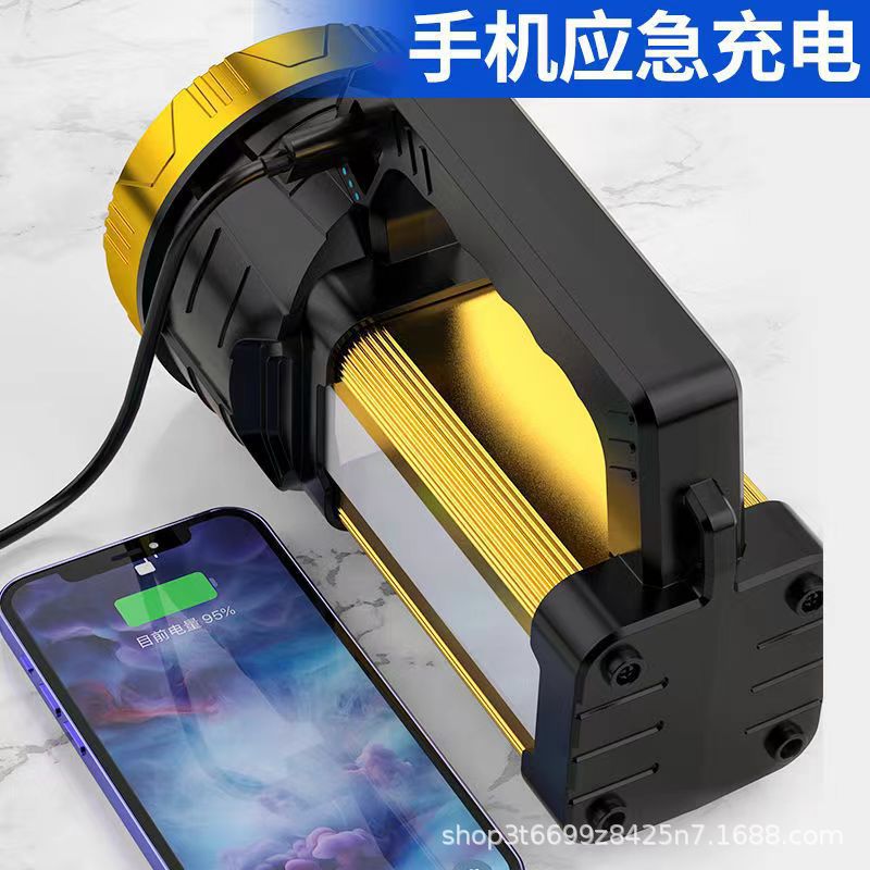 Super bright handheld lamp, powerful flashlight, charging, super bright outdoor lighting, household portable searchlight, patrol miner's lamp details Picture