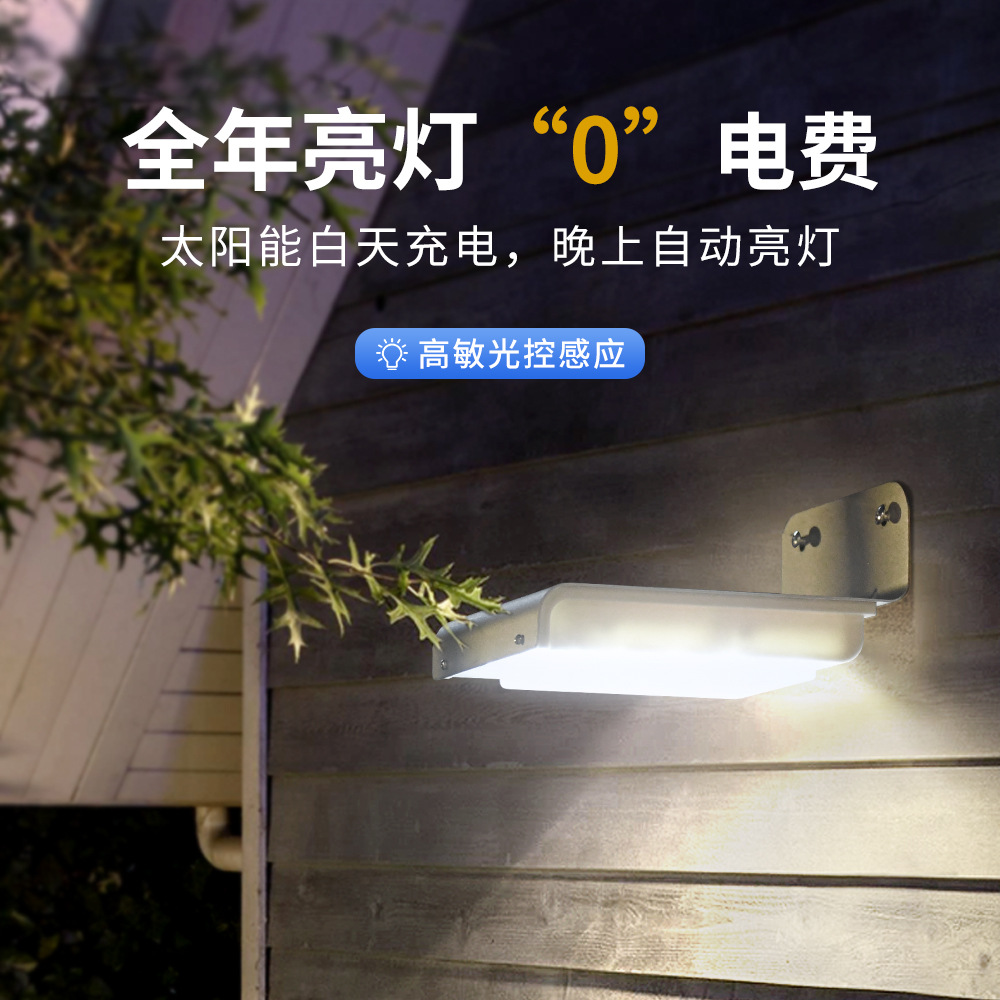 New solar lamps, outdoor household courtyard lamps, rural yard lighting lamps, outdoor balcony human-sensing wall lamps details Picture