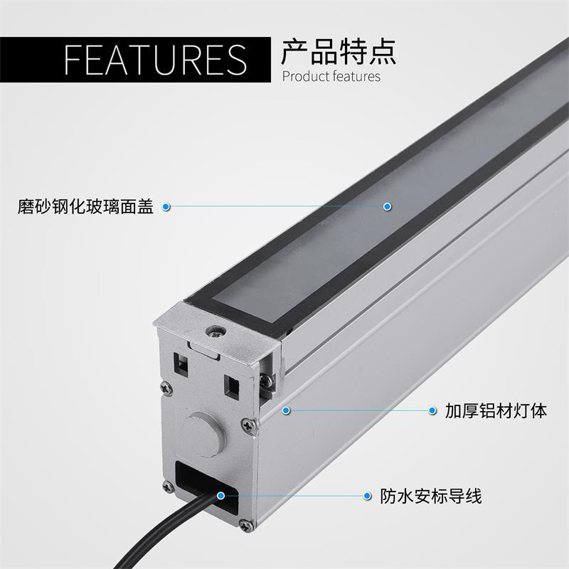 Outdoor linear led floor lights, park and square lighting linear ground lights, embedded waterproof strip-shaped ground lights Specification drawing
