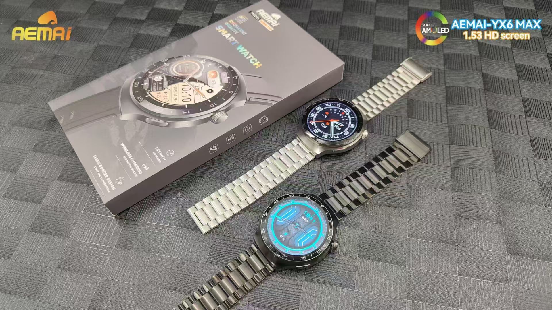 Cross-border smartwatch, outdoor sports, Bluetooth call, high-definition large screen heart rate detection, disc sports watch, smartwatch YX6MAX Specification image