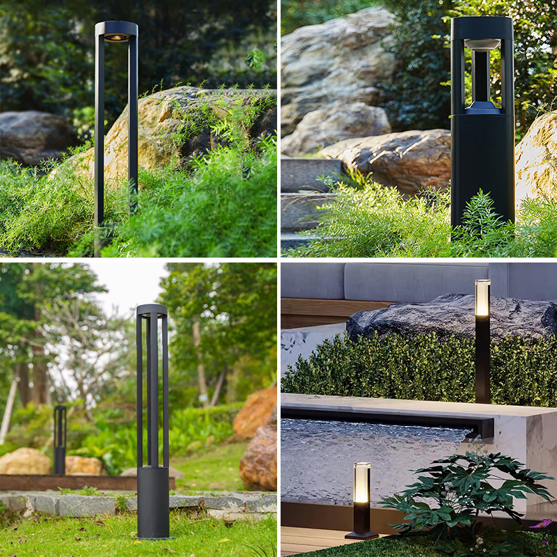 Aluminum outdoor power connection type lamps, outdoor courtyard waterproof and anti-rust lawn lamps, villa corridor garden garden lamps details Picture