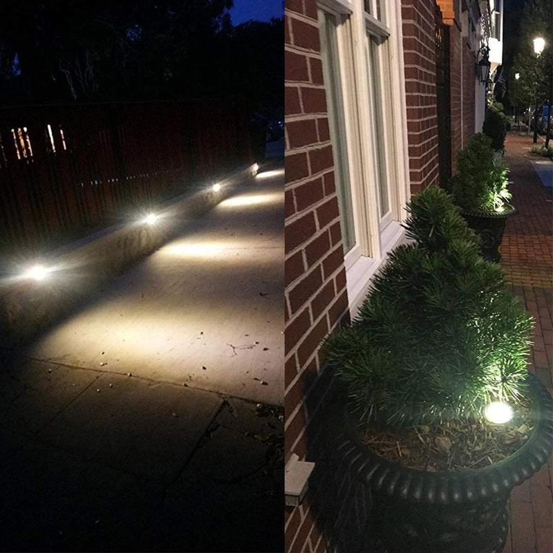 Outdoor solar stainless steel buried lamp, circular small floor street lamp, villa garden lawn decoration LED details Picture