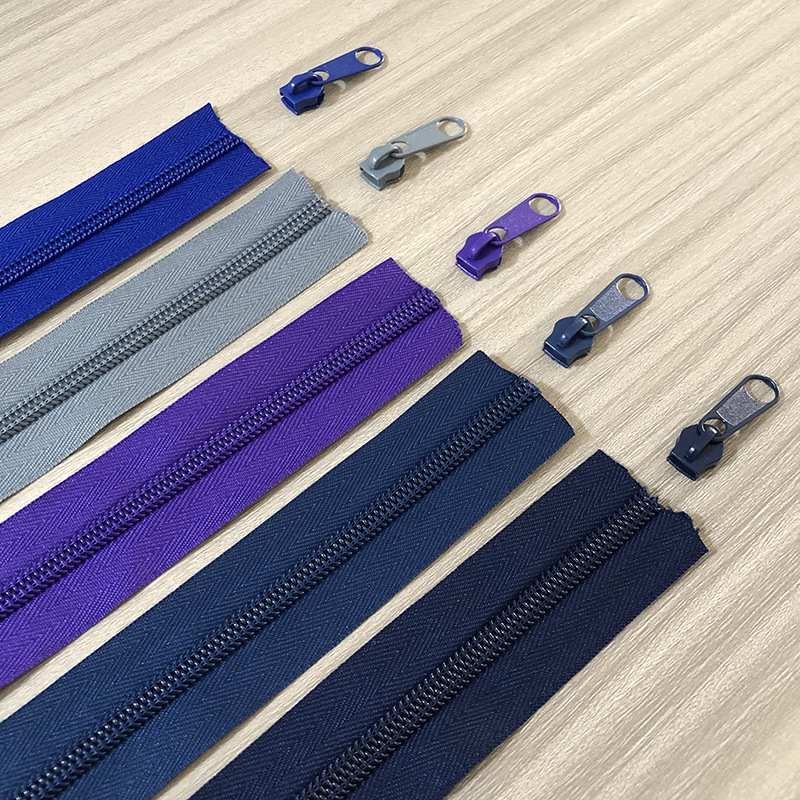 现货批发5号尼龙印花防水拉链反装单双头配件