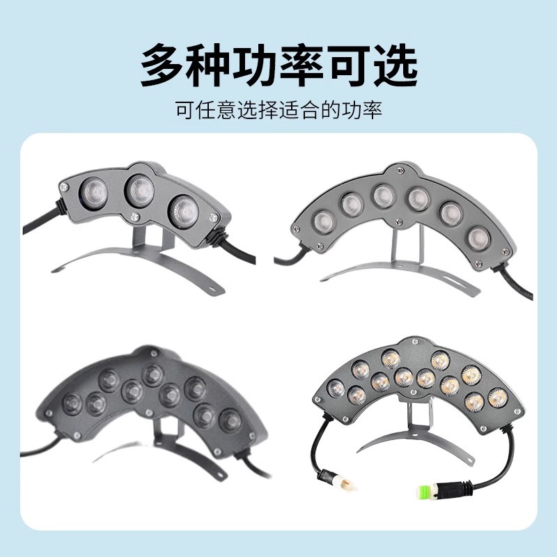 led corrugated and tile lights, 3W and 6W, ancient building outdoor waterproof lights, decorative pavilions, temple roof tile lights, super bright Specification drawing