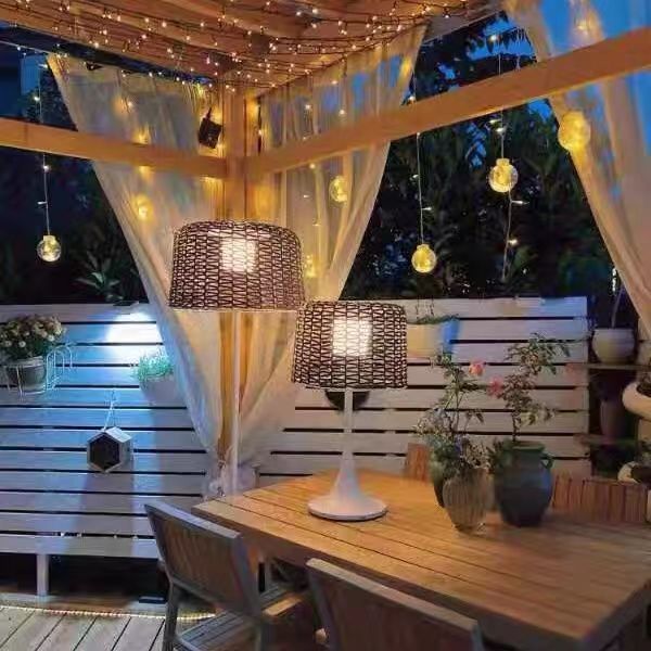 Outdoor lights, solar garden lights, villa garden lawn lights, waterproof balcony remote control floor lights, outdoor ambient lights details Picture