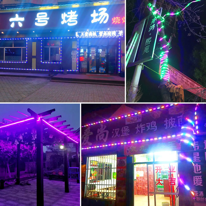 led seven-color color-changing outdoor color light strip advertising board, running horse and flowing light strip, color KTV, foreign trade factory Application Scenario